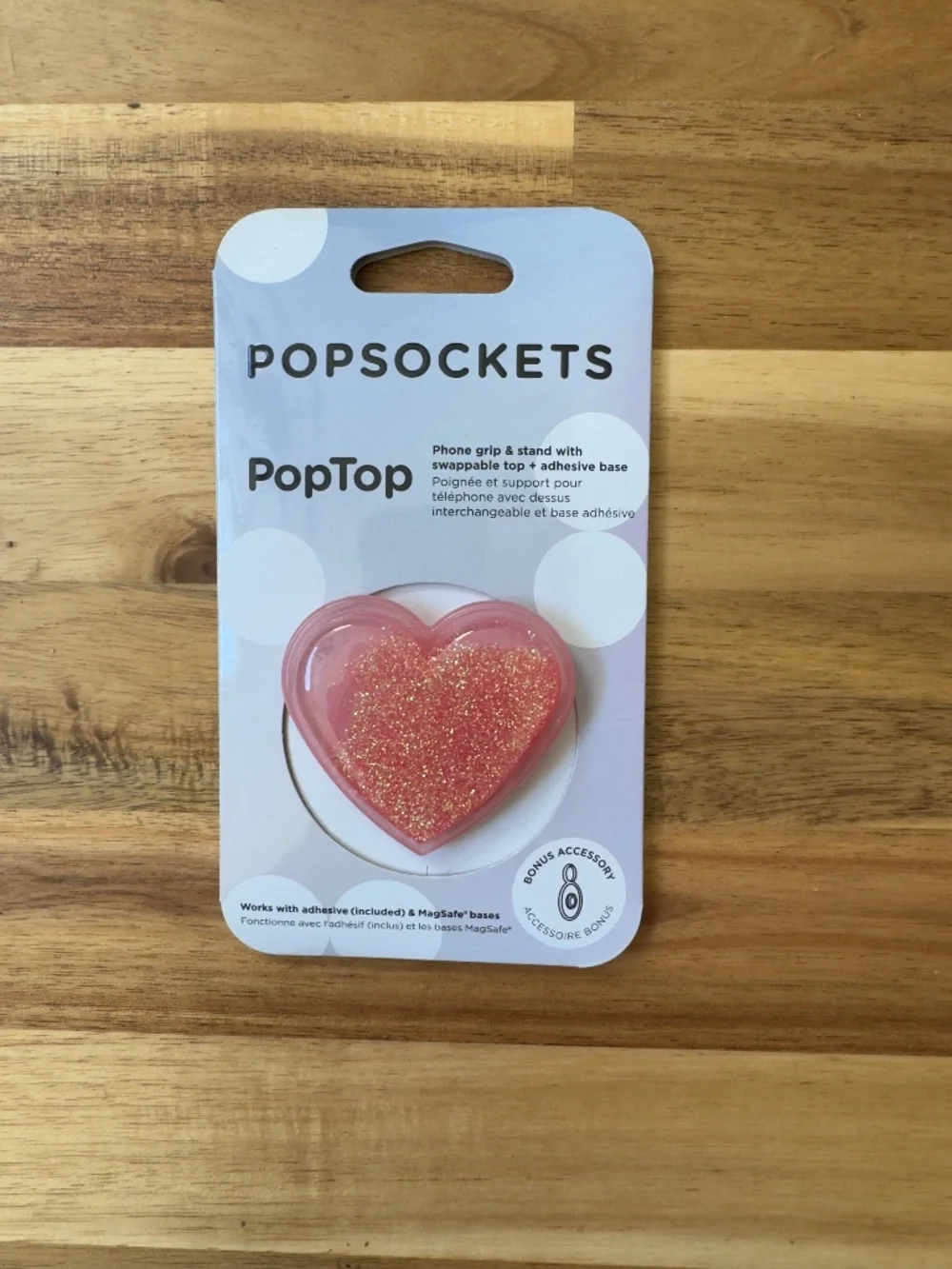 NWT - PopSockets PopTop Squishy Tidepool Heart Pink glitter